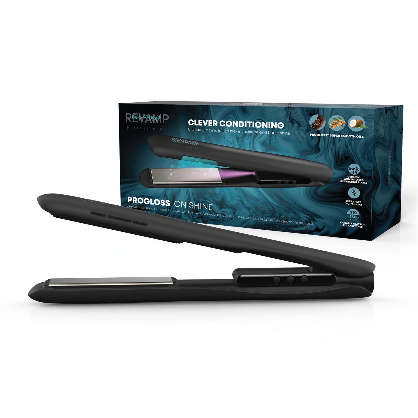 REVAMP Progloss Ion Shine Ceramic Hair Straightener ST-1850 likalnik za lase