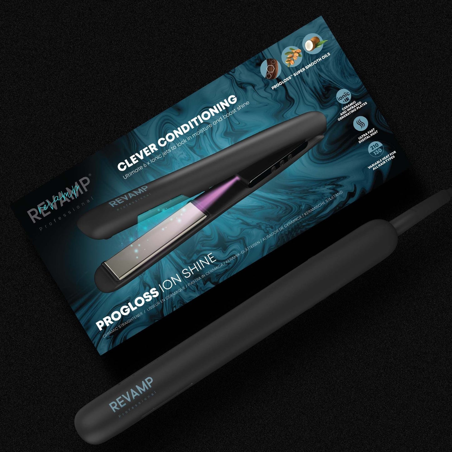 REVAMP Progloss Ion Shine Ceramic Hair Straightener ST-1850 likalnik za lase