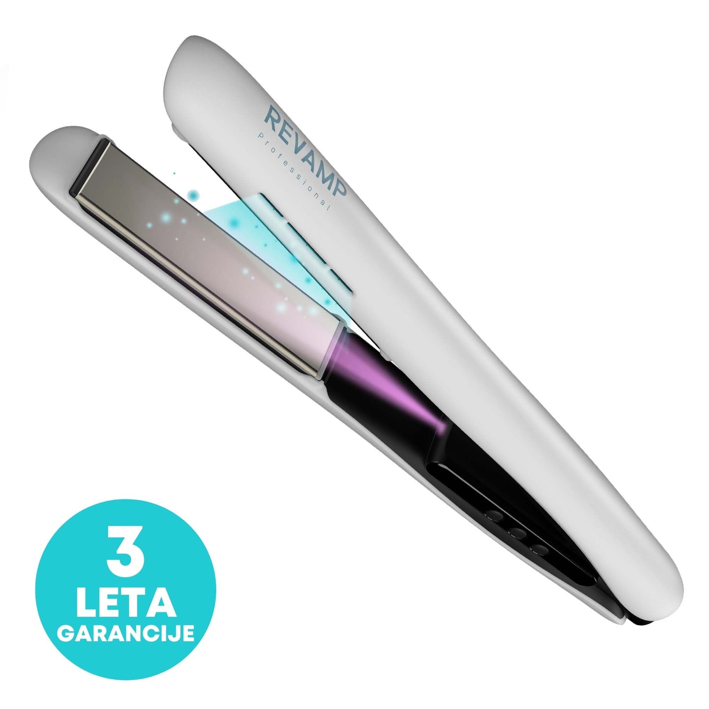 REVAMP Progloss Ion Shine Ceramic Hair Straightener White ST-1850 likalnik za lase
