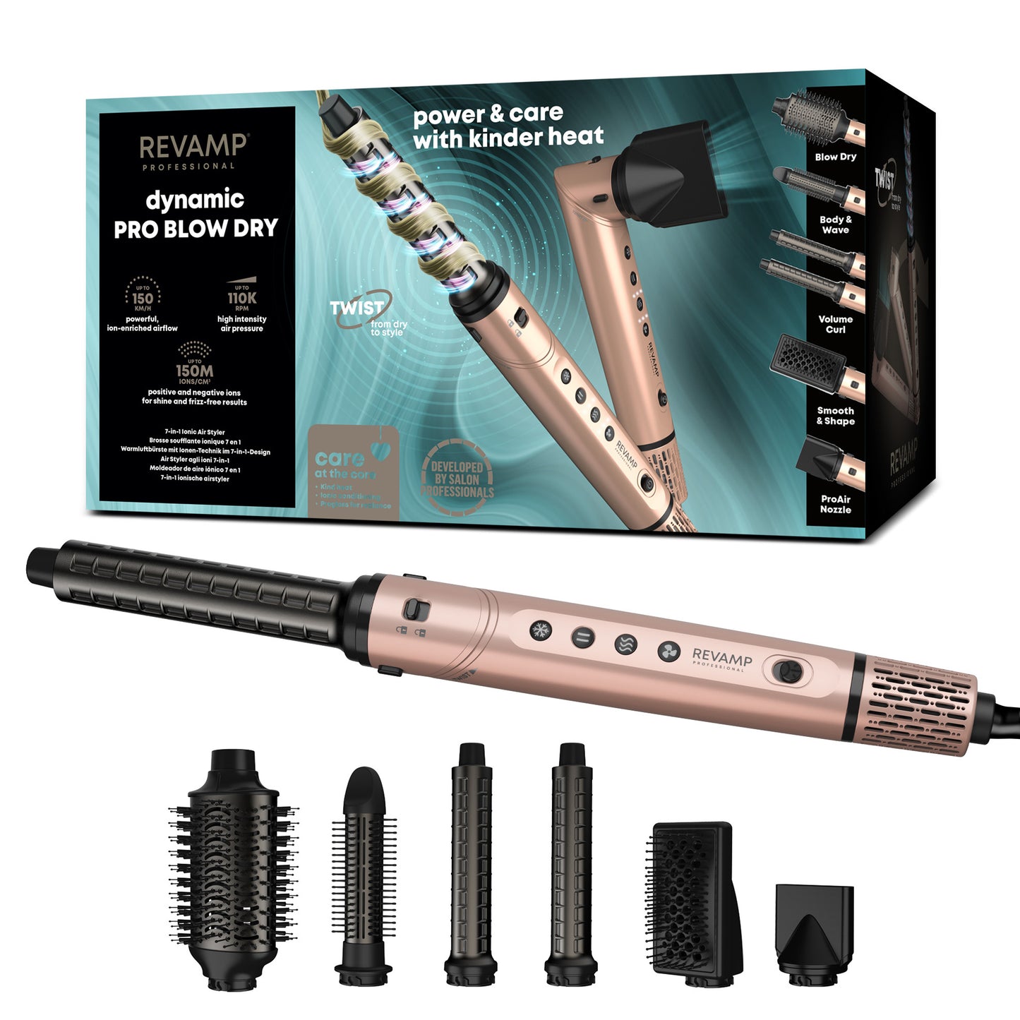 REVAMP Dynamic Radiance Pro DR-2850GD 7-v-1 sušilnik in oblikovalec las