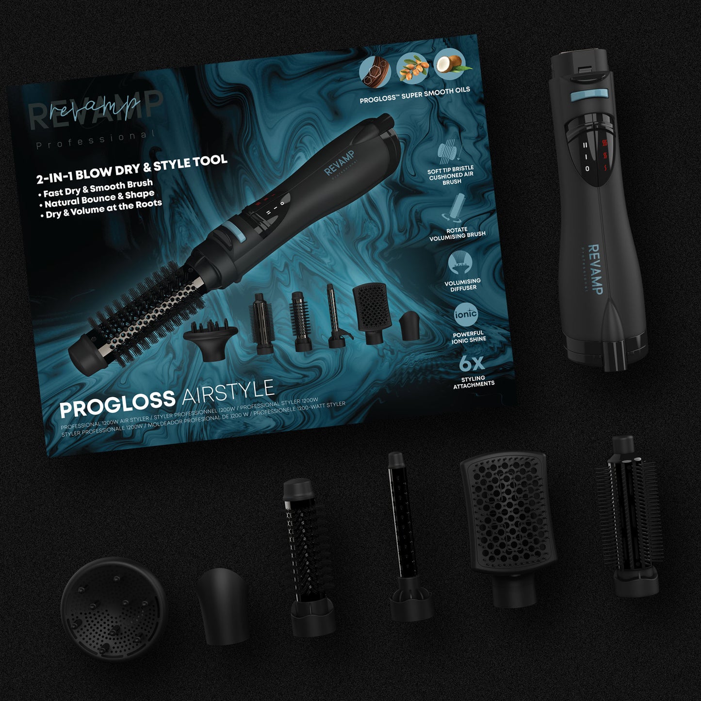 REVAMP Progloss Airstyle DR-1250 6 v 1 set za oblikovanje las