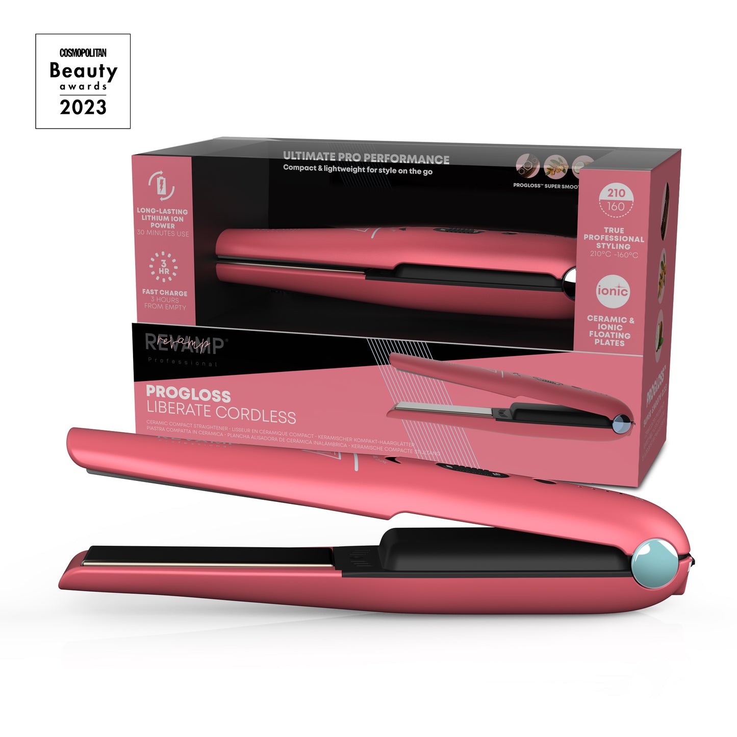 REVAMP PROGLOSS LIBERATE CORDLESS COMPACT ST-1700 BREZŽIČNI LIKALNIK ZA LASE - ROZA BARVE