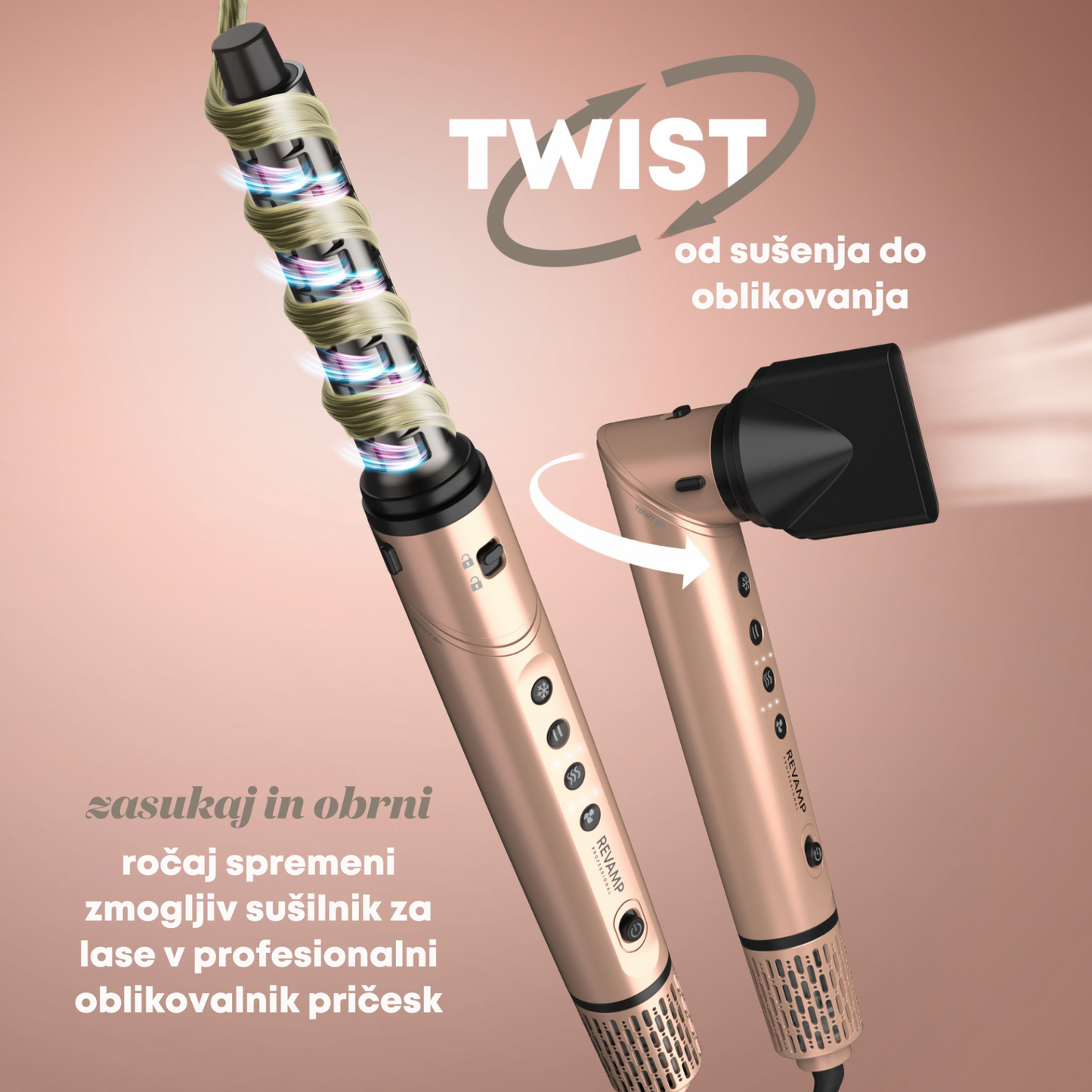REVAMP Dynamic Radiance Pro DR-2850GD 7-v-1 sušilnik in oblikovalec las