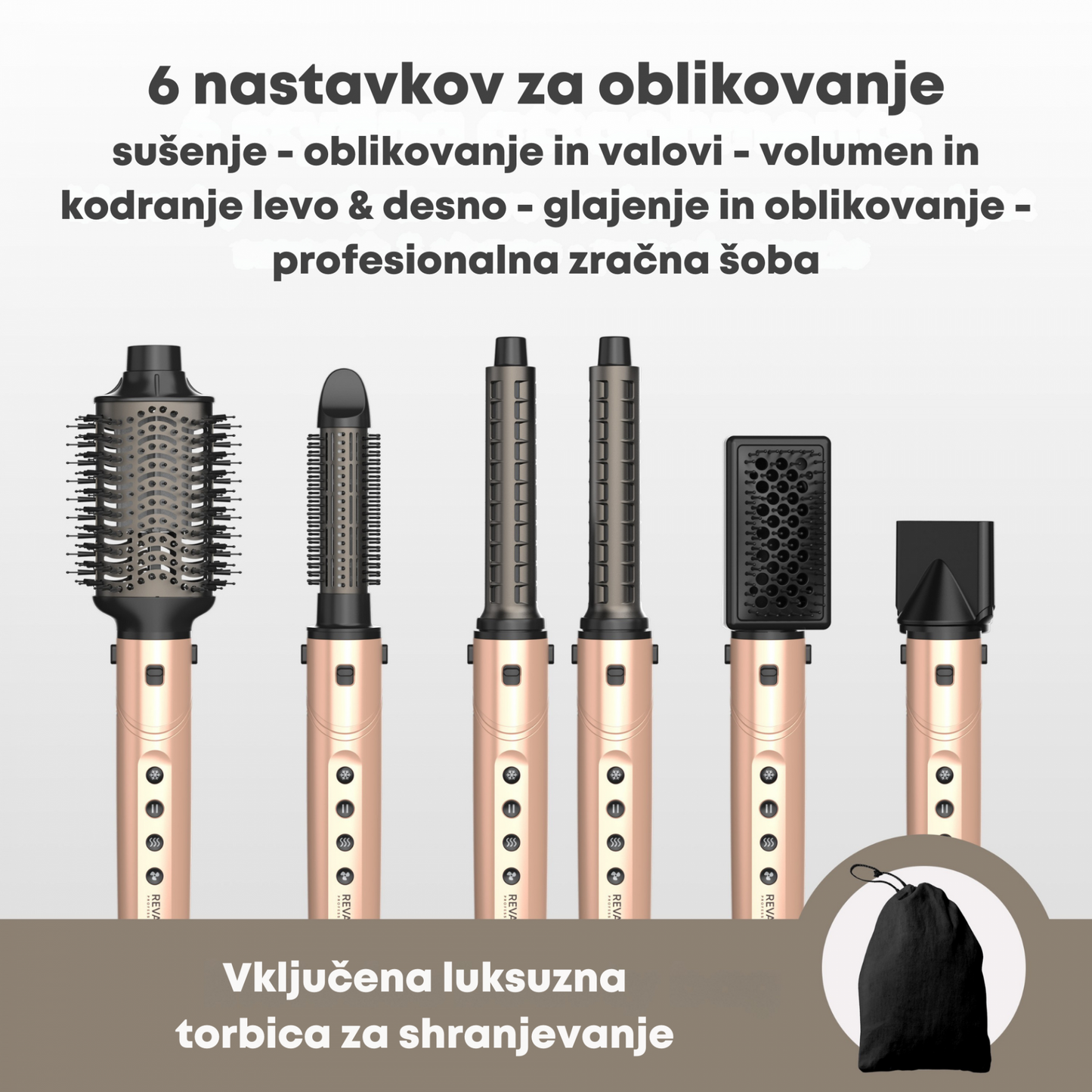 REVAMP Dynamic Radiance Pro DR-2850GD 7-v-1 sušilnik in oblikovalec las